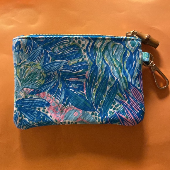 Lilly Pulitzer Botanical Green Top Zip Wallet Bamboo gold metal hardware NWOT!!! - Picture 3 of 6